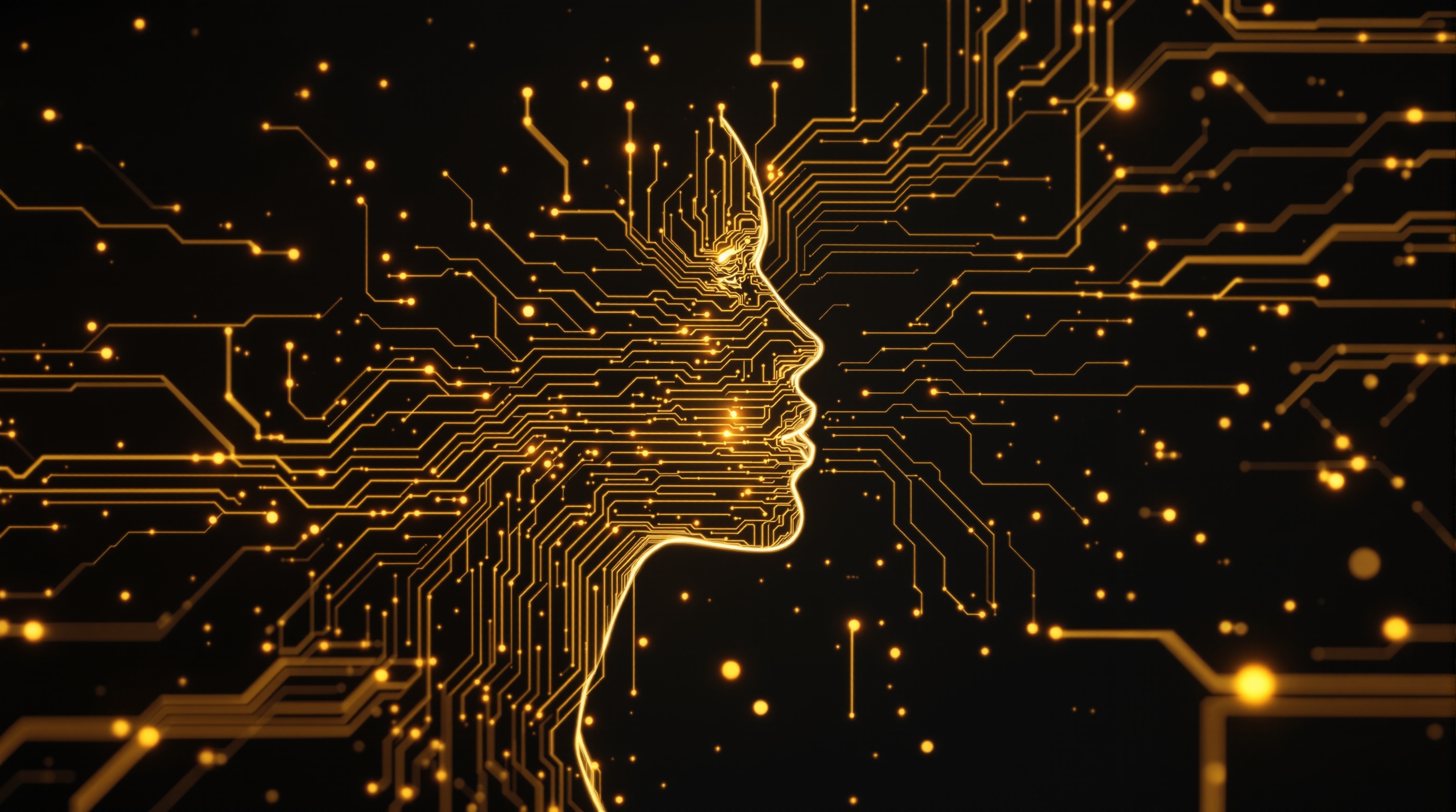 Futuristic background of outlines of woman made of circuit boards